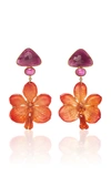 BAHINA 18K GOLD, PINK SAPPHIRE, RUBY AND ORCHID EARRINGS,710859