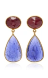 BAHINA 18K GOLD, RUBY AND IOLITH EARRINGS,710884