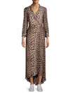 GANNI Mullin Leopard Georgette Wrap Dress