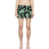 GIVENCHY GIVENCHY BLACK AND GREEN PRINTED SWIM SHORTS