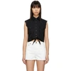 SAINT LAURENT SAINT LAURENT BLACK FRINGED SLEEVELESS SHIRT