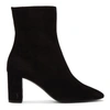Saint Laurent Lou Lou 70 Ankle Boots  In Nero Suede