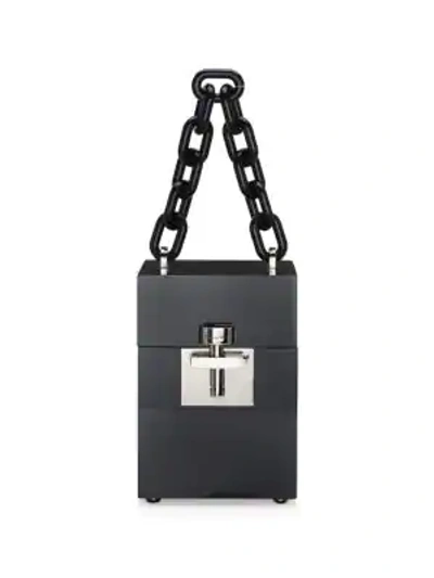 Oscar De La Renta Chain Strap Box Bag In Black