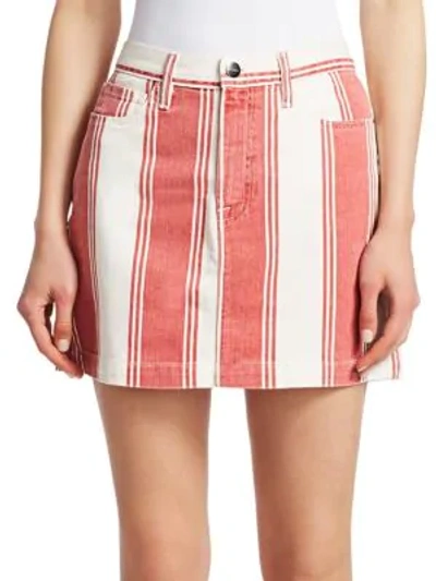 Peserico Le Mini Striped Skirt In Fiery Stripe