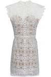 CATHERINE DEANE KATE METALLIC LACE AND POINT D'ESPRIT MINI DRESS,3074457345619763524