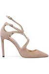 Jimmy Choo Woman Lancer 100 Suede Pumps Neutral In Neutral