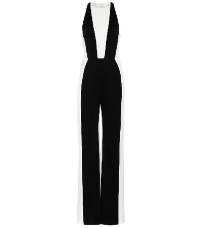 Galvan Marlene Colorblock Wide-leg Jumpsuit In Black And White
