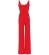 Galvan Sunrise Sleeveless Crepe Jumpsuit In Red