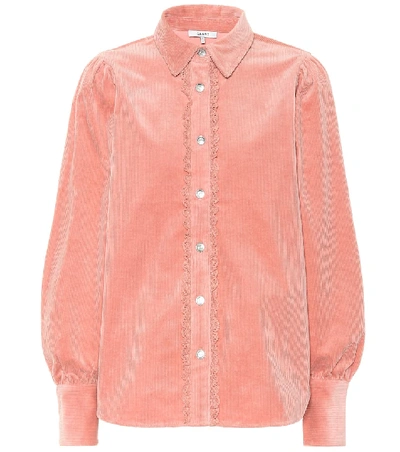 Ganni Corduroy Shirt In Pink