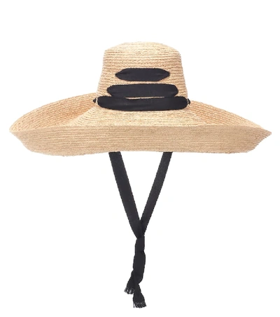 Lola Hats Espartina Raffia Sun Hat W/ Self-tie Ribbon In Neutrals