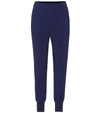 Stella Mccartney Julia High-rise Tapered Crepe Trousers In Blue
