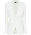 Alexander Mcqueen Grain De Poudre Wool Blazer In Ivory/bone