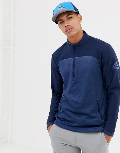 Adidas Golf Go-to Half Zip Sweat In Navy