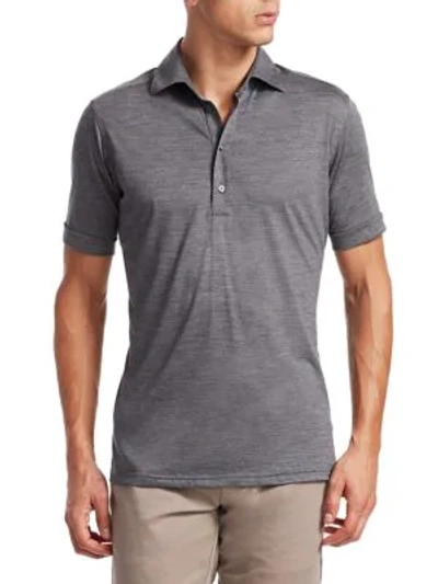Saks Fifth Avenue Collection Solid Active Polo In Grey