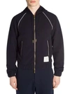 THOM BROWNE Double Knit Tech Zip-Up Hoodie
