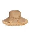 ERIC JAVITS ANTIGUA WOVEN RAFFIA FRINGE SUN HAT,PROD217320054