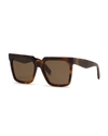 Celine 55mm Special Fit Polarized Square Sunglasses - Classical Havana/ Brown In Havana