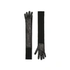 BURBERRY CASHMERE AND LAMBSKIN LONGLINE GLOVES