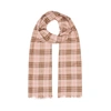 BURBERRY METALLIC CHECK WOOL SILK BLEND SCARF,2952328