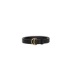 BURBERRY SLIM LEATHER DOUBLE D-RING BELT
