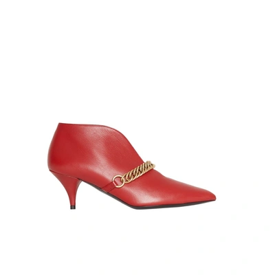 Burberry 链环装饰皮革及踝靴 In Red