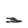 BURBERRY LINK DETAIL LEATHER SLINGBACK LOAFERS