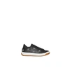 BURBERRY EQUESTRIAN KNIGHT EMBROIDERED LEATHER SNEAKERS