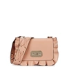 REDV ROCK RUFFLES BLUSH LEATHER SHOULDER BAG