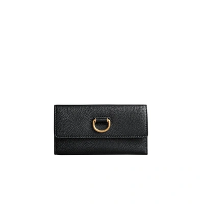 Burberry D-ring Grainy Leather Continental Wallet In Black