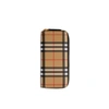 BURBERRY VINTAGE CHECK AND LEATHER ZIPAROUND WALLET,2955655