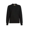 Burberry Bempton Tartan Elbow Patch Merino Wool Sweater In Black