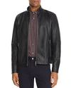 Theory Kelleher Morvek L Leather Jacket In Eclipse