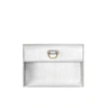 BURBERRY D-RING METALLIC LEATHER POUCH WITH ZIP COIN CASE