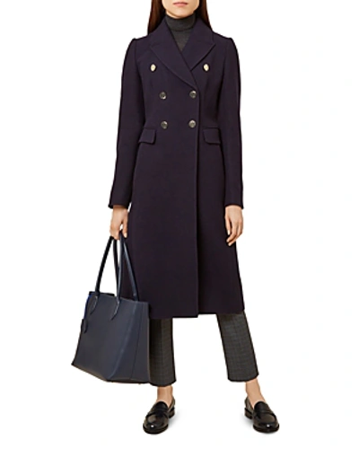 Hobbs London Gigi Double-breasted Coat In French Navy
