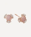 ASTLEY CLARKE ASTLEY CLARKE ROSE GOLD PLATED VERMEIL SILVER LUNA LACE AGATE SAPPHIRE STUD EARRINGS,000610872