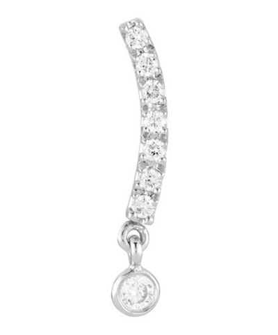 Annoushka 18ct White Gold Fine Line Single Diamond Stud Earring Left In Silver