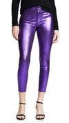 L AGENCE MARGOT HIGH RISE SKINNY WITH CRACKLE FOIL