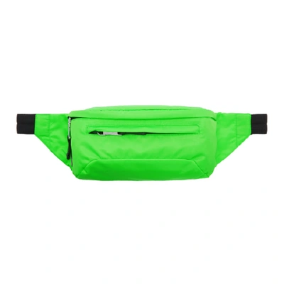 Prada Men's Nylon Belt Bag/fanny Pack With Fluorescent Lining In Green