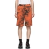 HELMUT LANG HELMUT LANG ORANGE AND GREY TERRY SHORTS