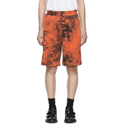 Helmut Lang Die-dye Track Shorts - 橘色 In Orange,black