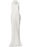 RICK OWENS LAYERED SILK CREPE DE CHINE AND TULLE GOWN,3074457345619812207