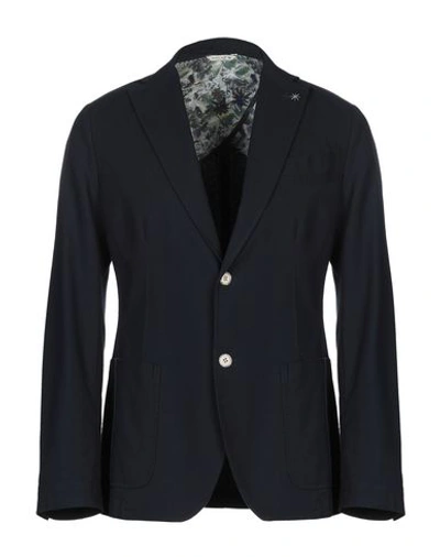 Manuel Ritz Suit Jackets In Dark Blue