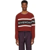 GIVENCHY GIVENCHY RED PANELLED LOGO SWEATSHIRT