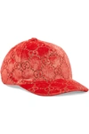 GUCCI Metallic velvet-jacquard baseball cap