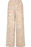 See By Chloé Tiger-print Silk-georgette Wide-leg Pants In Beige
