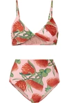 ADRIANA DEGREAS TWIST-FRONT FLORAL-PRINT BIKINI