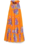 YVONNE S HIPPY TIERED FLORAL-PRINT COTTON-VOILE MAXI DRESS