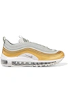 Nike Air Max 97 Se Metallic Leather And Mesh Sneakers In White