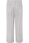 MAX MARA DAX CROPPED PRINCE OF WALES CHECKED WOOL WIDE-LEG PANTS