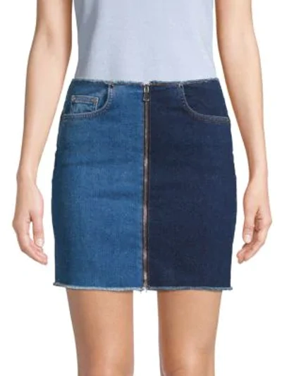 Cotton Citizen Mercer Two-tone Zip Mini Skirt In Mercer Melrose